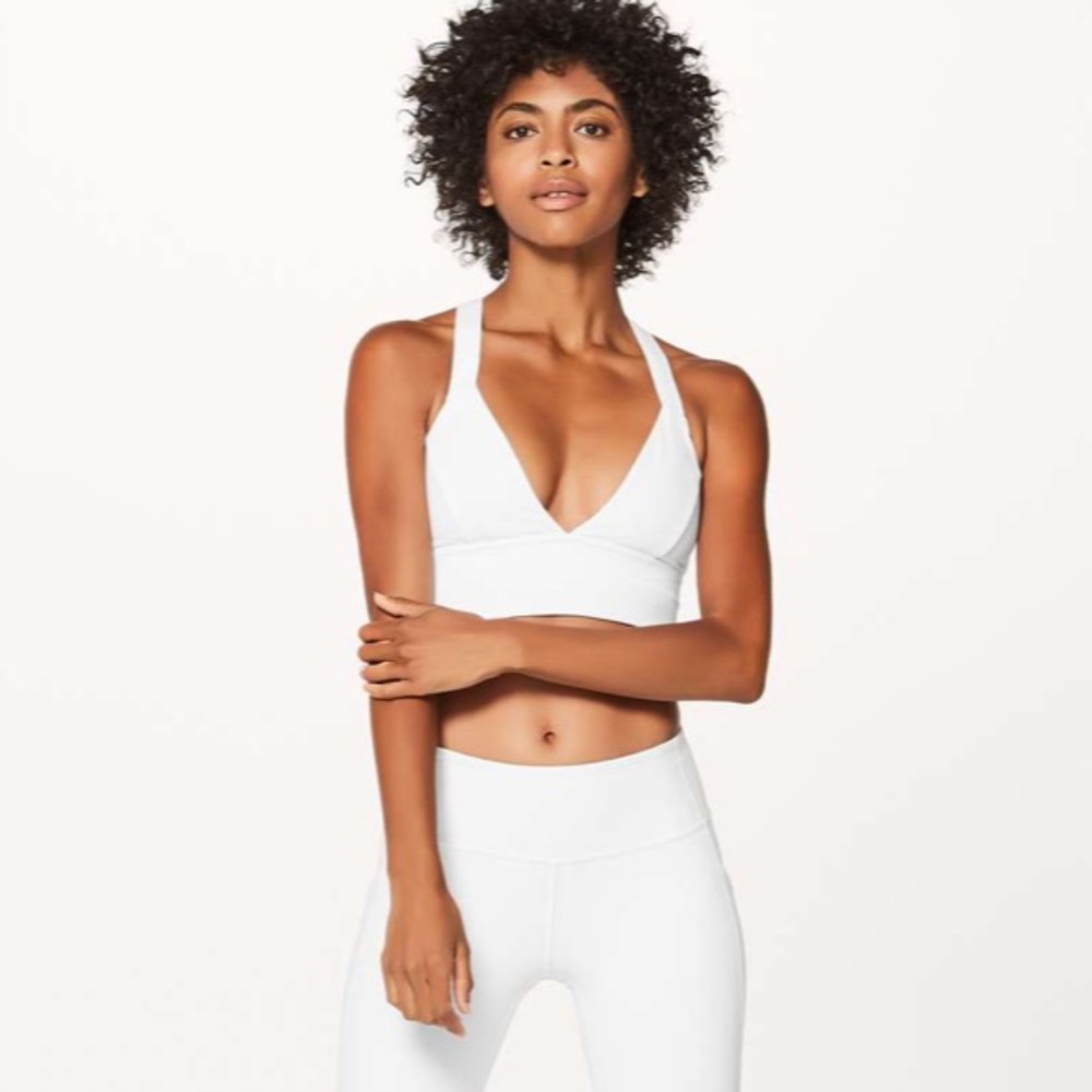 Lululemon Sweat Your Heart Out Bra - White - Size 4 (Small)
